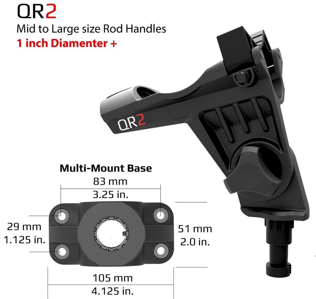 Rod Holders Stealth - QR-2 With Multi-Mount Bases 4 Rod Holders Stealth - QR-2 With Multi-Mount Bases